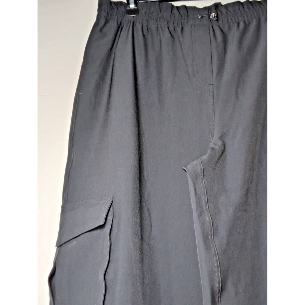 NWT Spanx Women's 1X Black High Rise Wide Leg Cargo Drawstring-Waist & Leg Pant